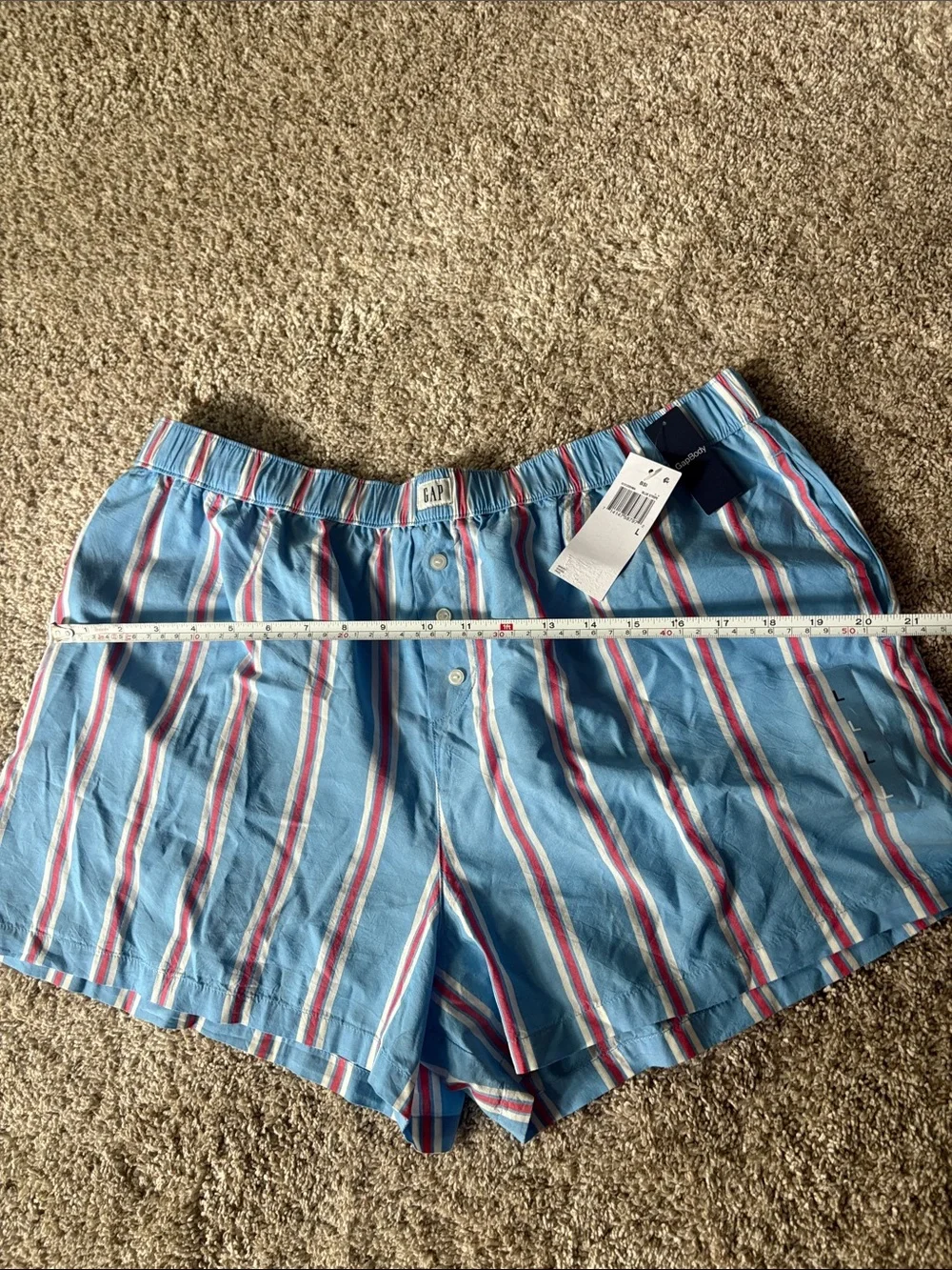 GAP Light Blue Striped Women's Lounge Shorts